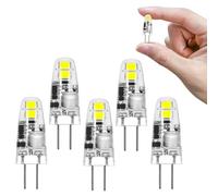 I-SHUNFA Bombillas LED G4,1.2W Blanco Frío 6000K Bombillas LED 12V Reemplazo para 10W-15W Bombillas Halógenas,120lm No Regulable, Pequeñas para Campana extractora, Cocina (Pack de 5)