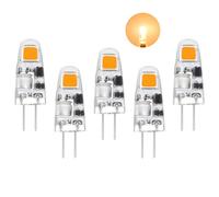 I-SHUNFA Bombillas LED G4 de color blanco cálido de 2700 K, CA/CC, 12 V, 0,5 W, equivalente a lámparas halógenas de 5 W, 90 lm, no regulables, G4 de dos pines, ahorro de energía, sin parpadeo, paquete