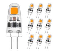 I-SHUNFA bombillas LED G4 Regulables Blanco Cálido 2700K, AC/DC 12-24V, 1.2W Sustituye a 12W-15W Bombillas Halógenas, 125LM Ahorro de Energía LED Mini Bombillas, Sin Parpadeo, Pack de 10
