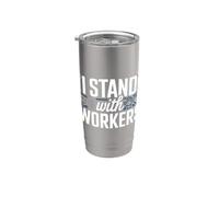 I Stand With Workers Defensor Laboral de Apoyo Sindical Vaso térmico de acero inoxidable de doble pared