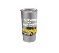 I Survived My Trip to NYC - Funny New York City Taxi Vaso térmico de acero inoxidable de doble pared