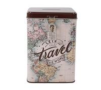 I-Total® - Divertida Hucha con candado y Llaves/Monedero de Metal con Cierre (Old Map)