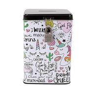 I-Total® - Divertida Hucha con candado y Llaves/Monedero de Metal con Cierre (Unicorn)