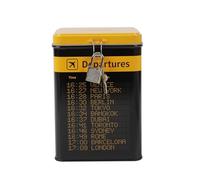 I-TOTAL® Hucha Divertida con candado y Llave, Hucha de Metal con Cierre (DEPARTURES)