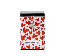 I-Total® - Hucha Divertida con candado y Llaves/Monedero de Metal con Cierre (Follow Your Heart)