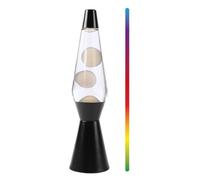 I-TOTAL - Lámpara de lava LED con calentador de cera, sin bombilla (BASE NEGRA CAMBIA DE COLOR 36CM)
