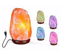 I-TOTAL® - Lámpara de sal del Himalaya Natural PINK (USB CAMBIA COLOR 1 KG)