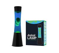 I-TOTAL - Lámpara Lava 40 cm base negra, líquido morado/cera amarilla, XL1790