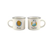 I-TOTAL - Matchy Duo - Juego de 2 tazas de café de cerámica 90 ml, tazas expreso diseño original, idea regalo (Always Together)