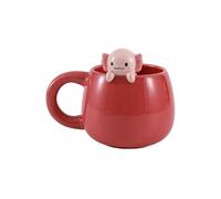 I-TOTAL® - Taza de Cerámica con Animales de Cerámica en el Borde, Taza para Té o Café (AXOLUTELY)