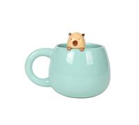 I-TOTAL® - Taza de Cerámica con Animales de Cerámica en el Borde, Taza para Té o Café (CAPYBARA)