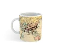 I-TOTAL - Taza de cerámica para café o té de 300 ml para uso doméstico/Taza de café (Maps)