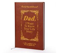 I Want to Know Your Life Story Book, A Fathers Guided Journal Meaningful Fathers Journal for Dad Great Gift for Mom Birthday,Wrapped Hardback, Ribbon Bookmark (Dad,Brown)