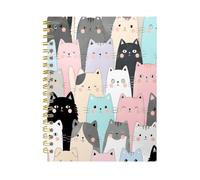 iampanda Spiral Journal Notebook,Strong Twin-Wire Binding with Premium Paper for Women,60 Sheets A5 College Ruled Notebook/Journal,Perfect for School Office Home Gifts,Cute Cat