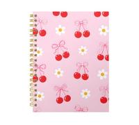 iampanda Spiral Journal Notebook,Strong Twin-Wire Binding with Premium Paper for Women,60 Sheets A5 College Ruled Notebook/Journal,Perfect for School Office Home Gifts,Cherry Blossom Pink