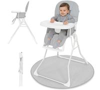 IB STYLE Trona Bebé Leno - Silla de Comer Plegable y Ahorra Espacio, Evolutiva con Bandeja y Reposapiés, Arnés de 5 Puntos, Asiento Acolchado, Fácil de Limpiar, de 6 Meses a 3 Años (15 kg), Gris