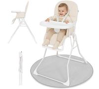 IB STYLE Trona Bebé Leno - Silla de Comer Plegable y Ahorra Espacio, Evolutiva con Bandeja y Reposapiés, Arnés de 5 Puntos, Asiento Acolchado, Fácil de Limpiar, de 6 Meses a 3 Años (15 kg), Beige
