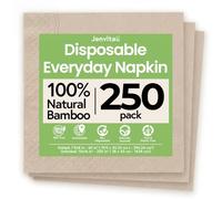 Ibambo Paquete de 250 servilletas de bambú para uso diario, servilletas ecológicas de 2 capas para almuerzo y cena, servilletas de bambú para eventos y ocasiones, servilletas desechables plegadas de
