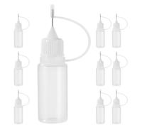 ibasenice 10 Botellas Aplicadoras de Aceite Aguja de Acero Inoxidable y Plástico Pp, Capacidad 10 Ml, para Aplicación Precisa y Uso Ligero en Manualidades y Lubricantes