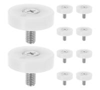 ibasenice 10 Piezas Polea Pequeña para Gabinete Rodamiento M6 de Acero y Nylon Blanco, Rueda de Posición para Cajones, Adecuado para Muebles DIY y Espacios Comerciales