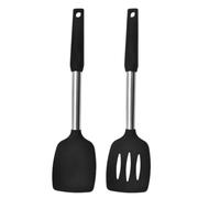 ibasenice 2 espátulas de silicona para pescado: espátula de cocina flexible, antiadherente y resistente al calor para tortitas, tortillas y repostería.