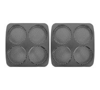 ibasenice 2 moldes de acero al carbono para pan de hamburguesa, bandeja antiadherente de 8,6 cm (3,4") con 4 cavidades, bandeja redonda perforada para hornear pan, ideal para mini pizzas y