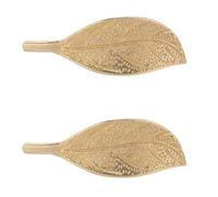 ibasenice 2 Piezas Pomo de Puerta para Armarios, Tirador de Cajón Orificio, Latón Dorado, Diseño de Hoja, Vintage, Fácil Instalación, para Cajones y Gabinetes