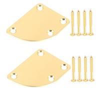 ibasenice 2piezas Placa De Refuerzo Guitarra Eléctrica Placa De Conexión Dorada De Mástil Compatible Mástil De Guitarra Eléctrica