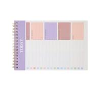 ibasenice 3 Piezas Cuaderno de Notas para Hacer, Planificador Diario Horario, 52 Hojas, Papel y Metal, Púrpura, para Trabajo y Oficina, para Estudiantes y Profesionales