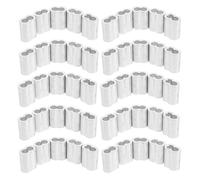 ibasenice 50 manguitos de crimpado de aluminio para cables - Casquillos de cable de acero, manguito de fijación de doble orificio de 6 mm para gestión de industriales
