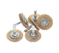 ibasenice 6 Piezas Cepillo de Alambre para Taladro y Amoladora Angular Vástago Hexagonal, Acero al Carbono Recubierto de Cobre, Limpieza y Cambio Rápido para Mantenimiento de Autos