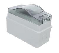 ibasenice Caja Eléctrica Exterior Caja de Distribución Eléctrica de Plástico Resistente Intemperie Ip65, Montaje en Superficie 2 Vías, Tapa Transparente, para Garajes y Patios