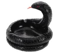 ibasenice Cenicero Cobra de Resina Negro, Cenicero de Escritorio, Decoración de Escritorio, Fácil de Limpiar, Uso Multifuncional, para Oficina y Hogar