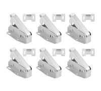 ibasenice Cerradura para Muebles con Pestillo de Puerta de Rebote Automático, Instalación Invisible, Acero y Abs, Incluye Tornillería Inox para Puertas de Armario, Pack de 6 Unidades