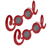 ibasenice Gafas de Fiesta Divertidas Color Rojo Diseño para en ABS, Fáciles de Poner y Quitar Pack de 2 Piezas para Adultos Celebraciones