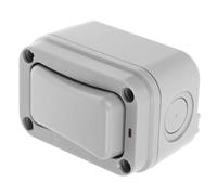 ibasenice Interruptor Eléctrico Ip66 a Prueba de Agua para Instalación en Pared Exterior, Pulsador de Timbre Cubierta Resistente de Cobre y Abs para Uso Fácil en Exteriores