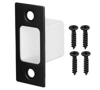 ibasenice Juego de Placa de Cerrojo de Seguridad en Acero Inoxidable Negro para Puerta Metálica, Tornillos y Caja, Fácil Instalación y Refuerzo para Hogares y Oficinas