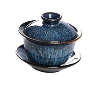 ibasenice Juego de Tazas de Té de Cerámica Azul de 140ml, Vajilla Vintage Cómoda y Fácil de Usar para Restaurante y Hotel