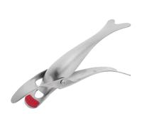 ibasenice Pinzas para platos calientes: Elevador de platos calientes de acero inoxidable 304 con mango de silicona roja, clip multiusos para utensilios de cocina para horno, vaporera y freidora de