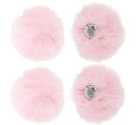 ibasenice Pompones Decorativos Esponjosos para Ropa y Sombreros, Prendedor de Solapa con Pompón, Imitación Pelo de Conejo Rosa Claro 8 Cm, 4 Unidades, Accesorios Moda DIY para Mujer