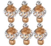 ibasenice Remates Decorativos Material PP en Color Dorado Estilo Romano 6 Piezas Protección para Extremos de Barra para Barra de Cortina Ideales para Decoración de Interiores Hogar