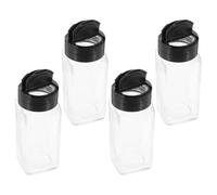 ibasenice Set de 4 Tarros de Vidrio para Condimentos Pequeños, Saleros de 120ml con Tapa, Ligeros y Anticaída para Cocina y Viaje