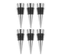 ibasenice Tapón de Botella de Metal y Silicona Reutilizable para Vino, Fácil de Usar y Ajustable a Varias Botellas, Adecuado para Bar y Hogar, Pack de 6 Unidades