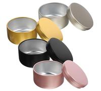 ibasenice Tarros para Velas de Aluminio Redondos para Hacer Velas Tapa, Recipientes Metálicos Prácticos para Almacenar Artesanías y Crear Ambiente Cálido en Casa