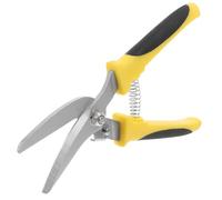ibasenice Tijeras Mango Antideslizante Amarillo y Diseño Integral Moldeado para Cortar Chapa de Acero Inoxidable para Uso Industrial y Profesional