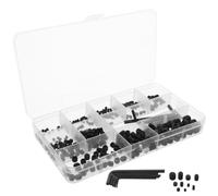 ibasenice Tornillos de Fijación Surtidos de Acero Inoxidable y Plástico, Negros 300 Piezas M3/m4/m5/m6/m8 con Llaves Allen, para Soportes de Pared y Grifería, Reparaciones del Hogar
