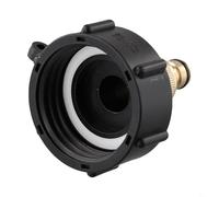 IBC - Adaptador de contenedor de 3/4 pulgadas con grifo de agua, rosca S60 x 6 para tanque de almacenamiento de agua de lluvia de 1000 L y tambor (conector de latón)