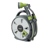 Ibegrif M22220, Enrollador de manguera de jardín, Portamangueras 10 m, Gris/Verde