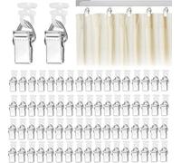 Ibenzoa® 70: Soportes metálicos para cortinas con ruedas de plástico, clips resistentes a la corrosión para colgar cortinas, persianas y elementos decorativos de forma segura, ideales para alféizares 