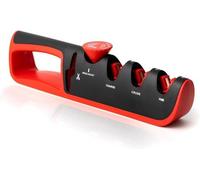 Ibenzoa®: Afilador manual profesional para cuchillos, con función para tijeras, piedra de afilar ajustable para cuchillos y tijeras, diseño ergonómico – para restauración y mantenimiento